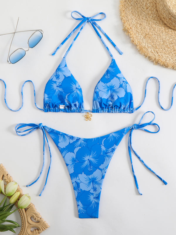 Floral Halterneck Bikini Set – High Elasticity & Sexy Fit