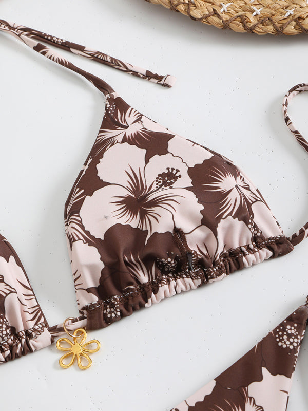Floral Halterneck Bikini Set – High Elasticity & Sexy Fit