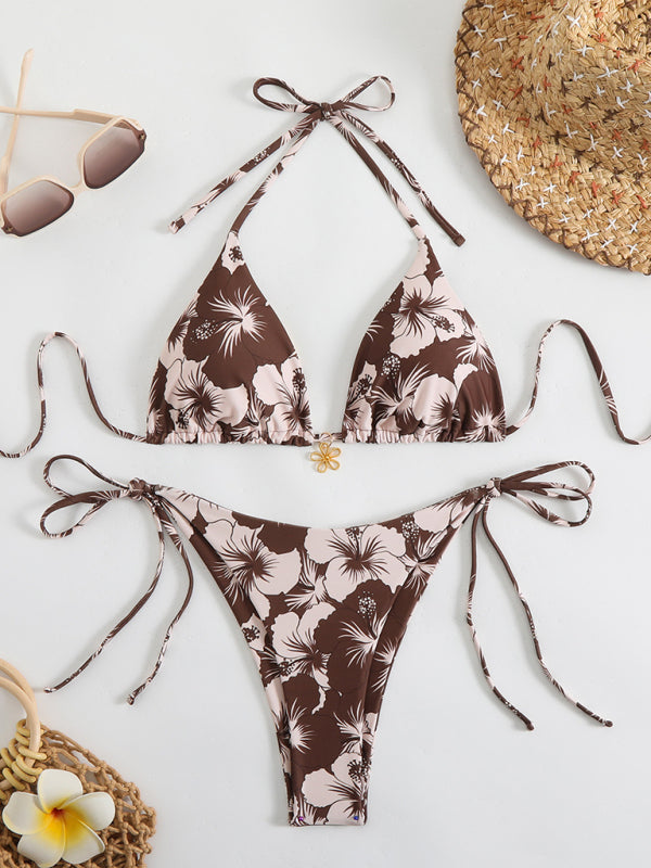 Floral Halterneck Bikini Set – High Elasticity & Sexy Fit