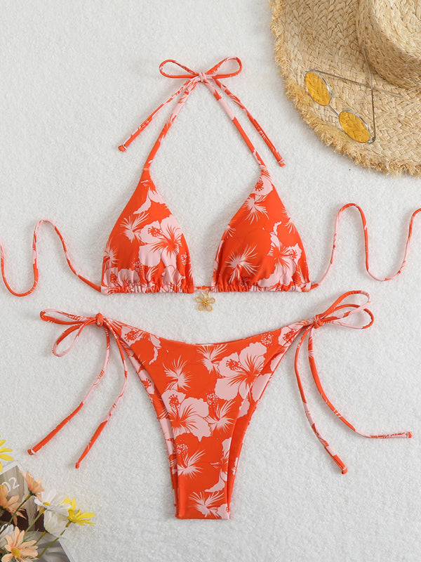 Floral Halterneck Bikini Set – High Elasticity & Sexy Fit