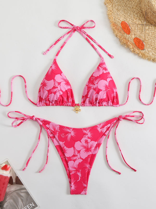 Floral Halterneck Bikini Set – High Elasticity & Sexy Fit