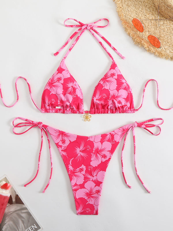 Floral Halterneck Bikini Set – High Elasticity & Sexy Fit