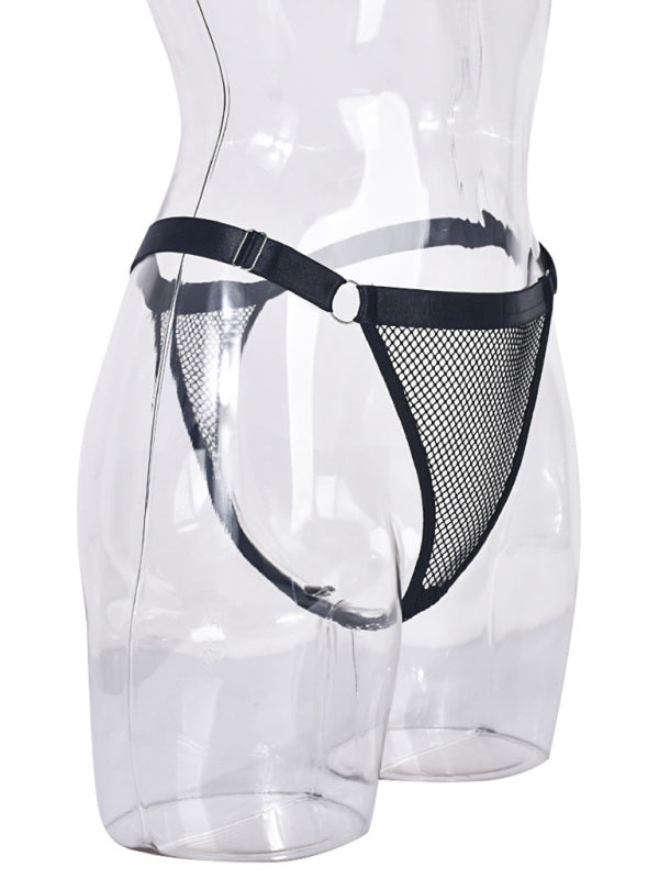 Sheer Fishnet Low Waist Panties – Adjustable Belt, Sexy Spring-Summer Intimates