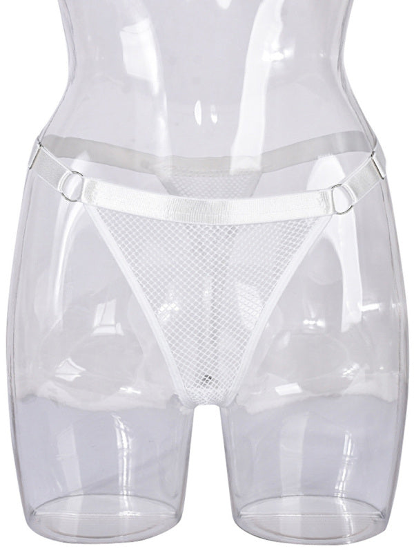 Sheer Fishnet Low Waist Panties – Adjustable Belt, Sexy Spring-Summer Intimates