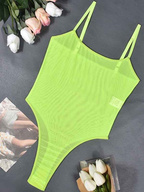 Mesh Suspender Teddy Dress – Sheer Lingerie Set with Sexy Fit