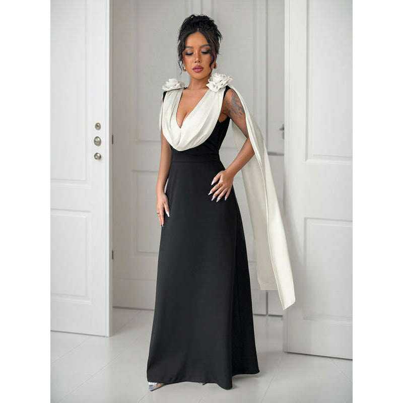 sleeveless-v-neck-contrast-maxi-dresssmiling-maria---everything-for-women-34679299