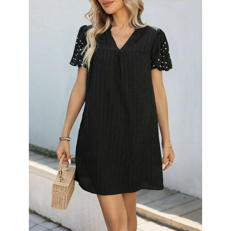 black-dress-with-beaded-lantern-sleevessmiling-maria---everything-for-women-34646273