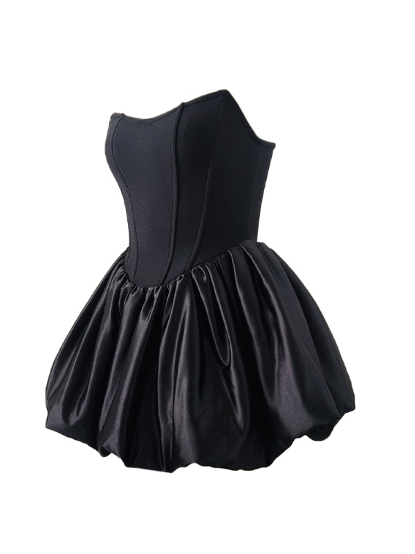 Women's Fishbone Tutu Tutu Birthday Dress Party White Fluffy Pumpkin Dress