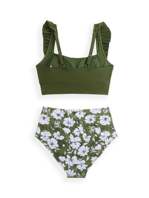 Ruffled Three-Piece Bikini Set – High Elasticity & Self-Design Style
