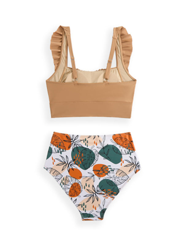 Ruffled Three-Piece Bikini Set – High Elasticity & Self-Design Style