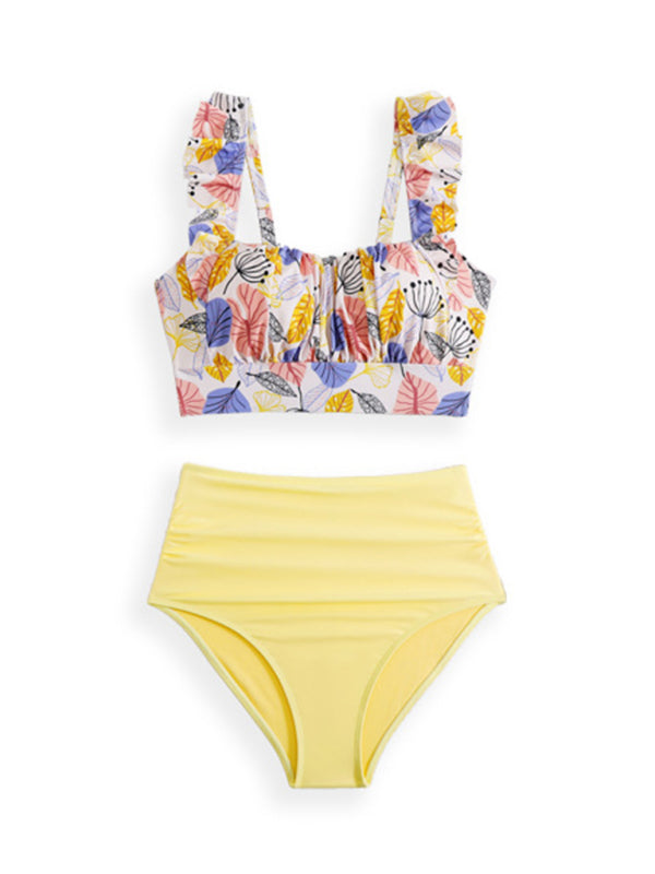 Ruffled Three-Piece Bikini Set – High Elasticity & Self-Design Style