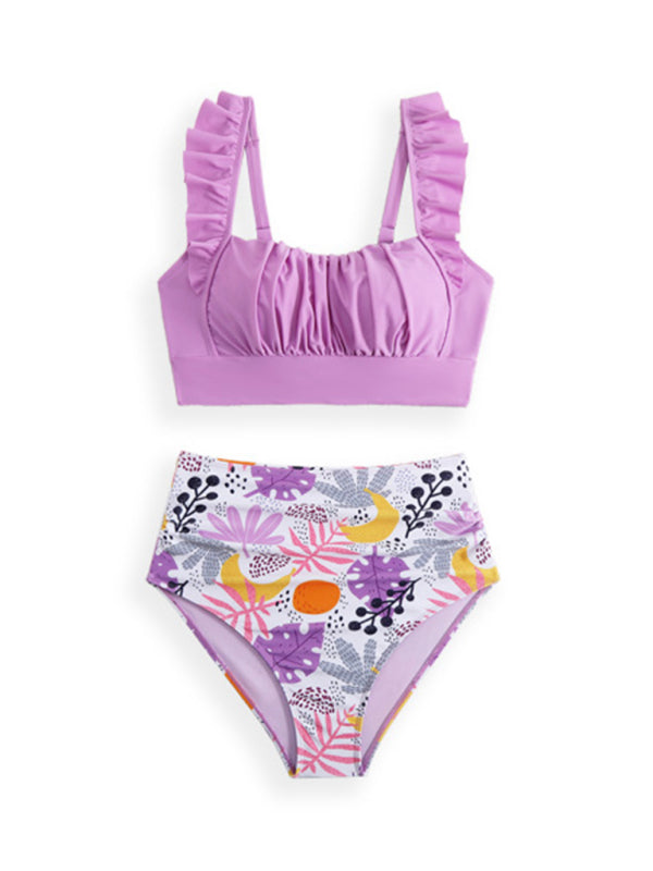 Ruffled Three-Piece Bikini Set – High Elasticity & Self-Design Style