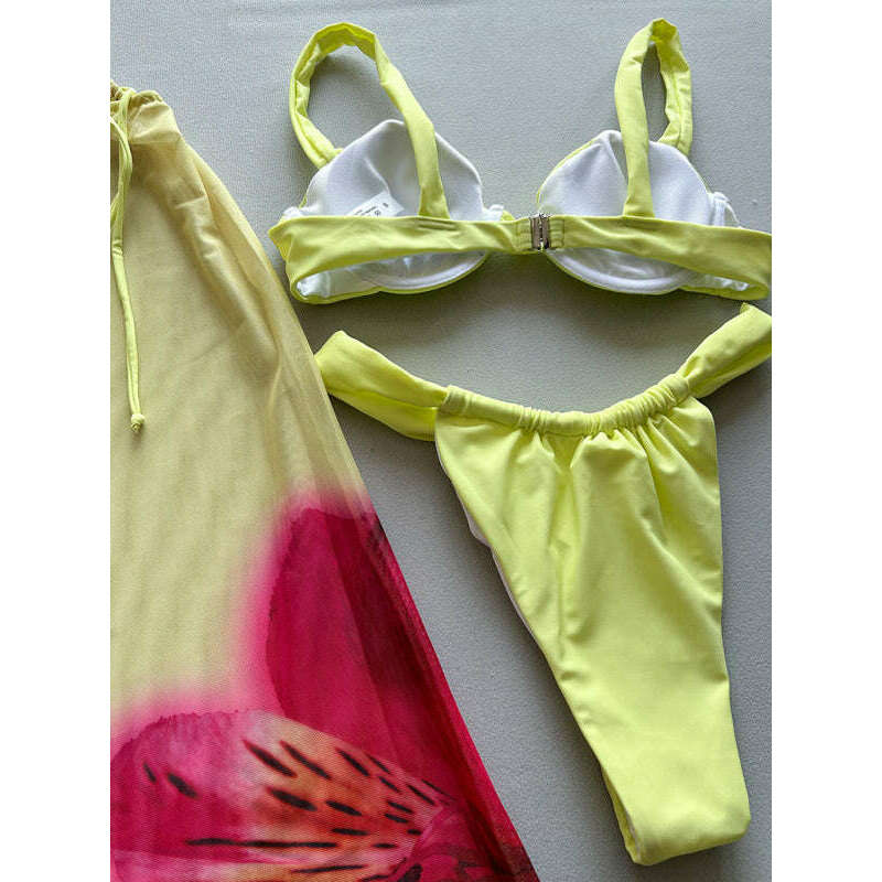 yellow-ribbed-three-piece-bikini-set-–-self-design-high-stretch-vacation-stylesmiling-maria---everything-for-women-34644404