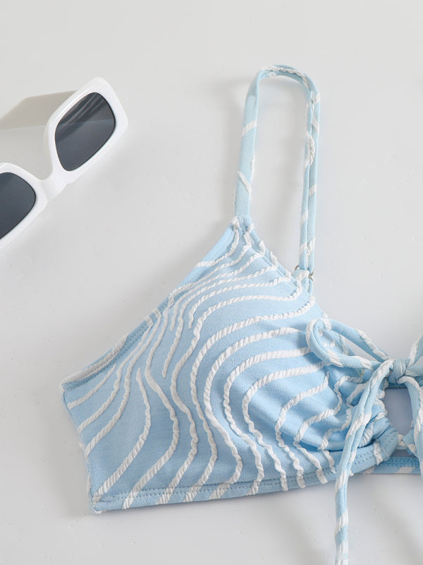 Striped Vacation Bikini Set – High Stretch, Colorful Two-Piece for the Beach