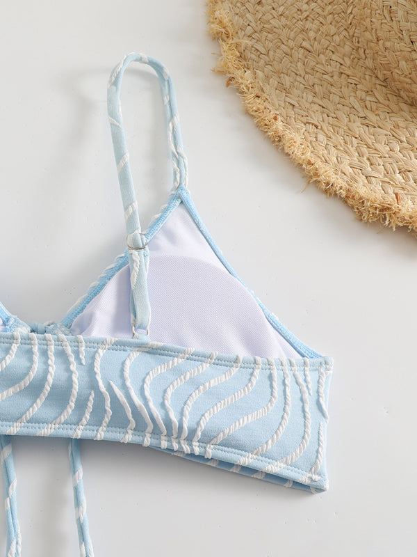 Striped Vacation Bikini Set – High Stretch, Colorful Two-Piece for the Beach