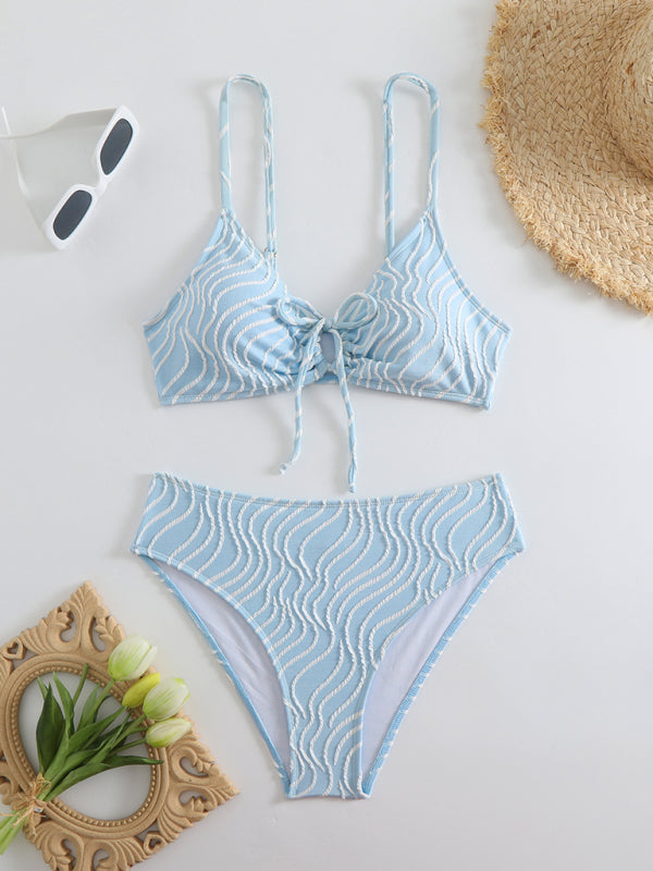 Striped Vacation Bikini Set – High Stretch, Colorful Two-Piece for the Beach