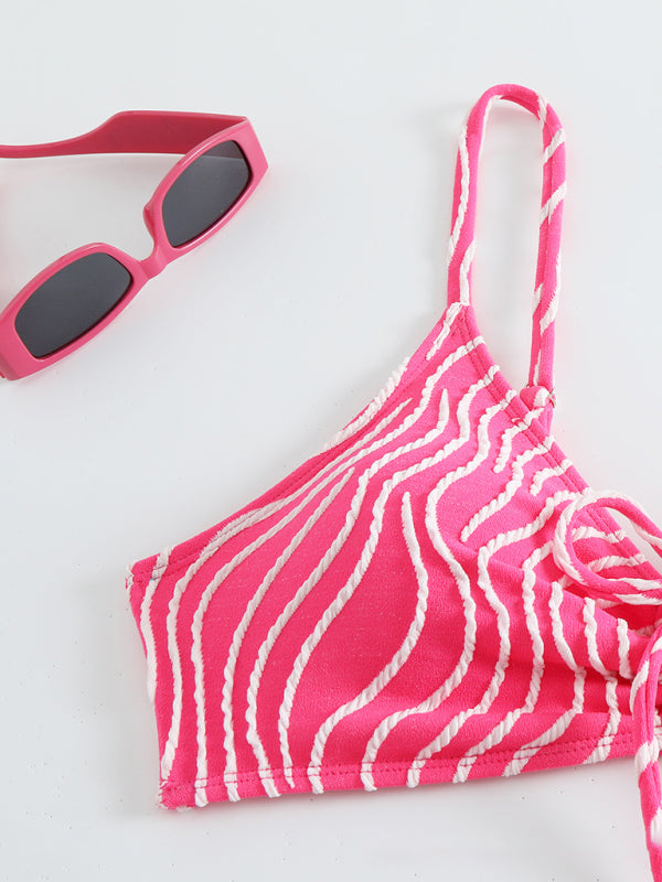 Striped Vacation Bikini Set – High Stretch, Colorful Two-Piece for the Beach
