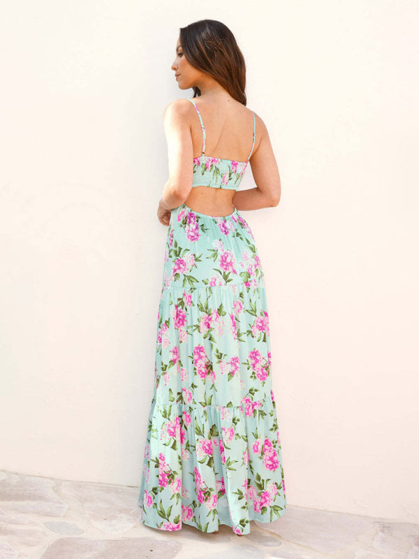 Backless Boho Maxi Dress – Summer Beach Style