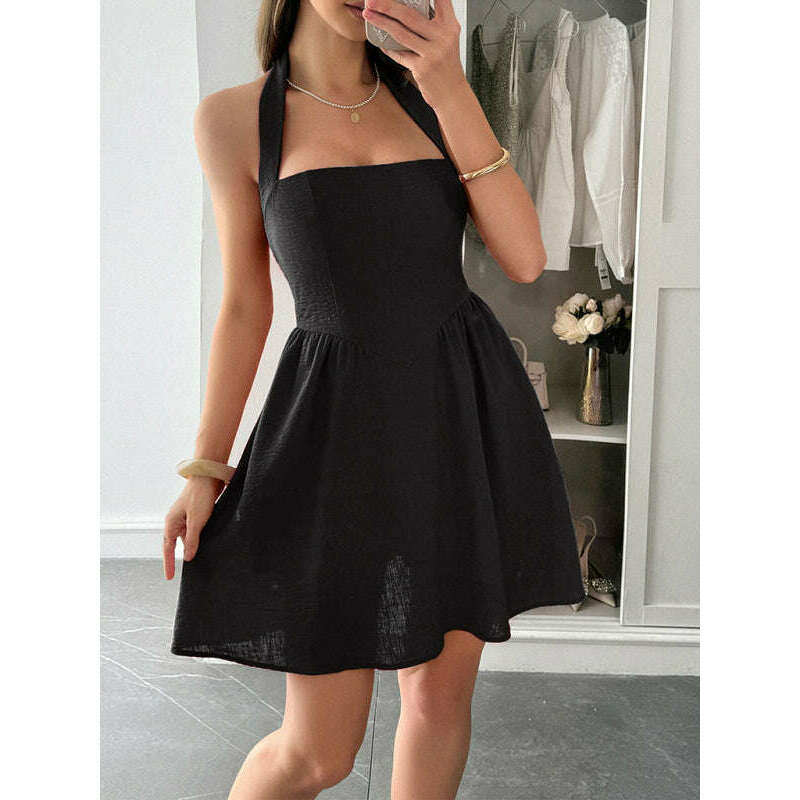elegant-halterneck-short-dress-–-woven-daily-style-for-spring-summersmiling-maria---everything-for-women-34645567