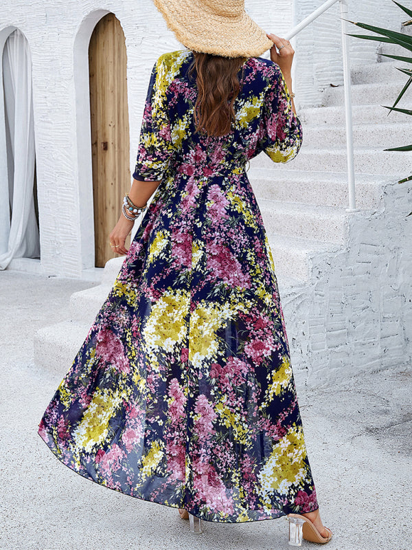 Royal Blue Tie-Strap Maxi Dress - Vacation Style