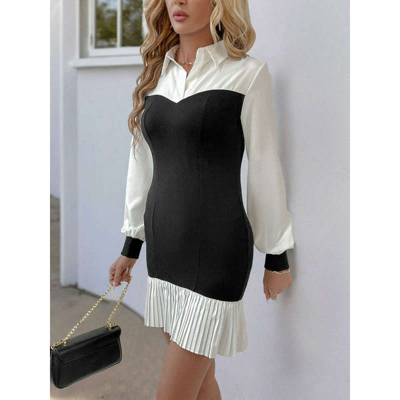 black-contrast-stitching-two-piece-look-long-sleeve-dress-–-bodycon-fitsmiling-maria---everything-for-women-34645182