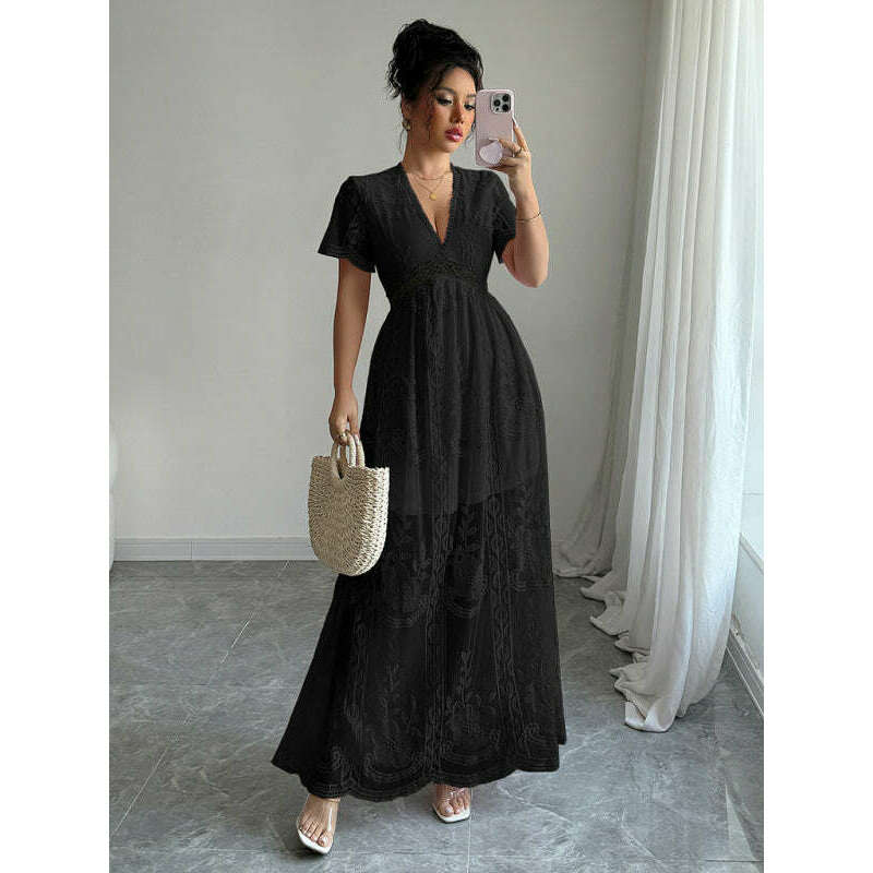 black-lace-hollow-short-sleeve-midi-dress-–-elegant-woven-daily-wearsmiling-maria---everything-for-women-34645186