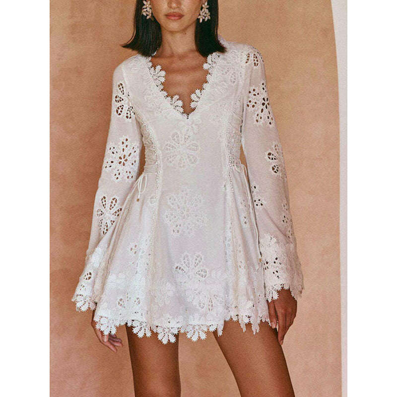 white-long-sleeve-lace-v-neck-slim-fit-mini-dress-–-elegant-lightweightsmiling-maria---everything-for-women-34645130