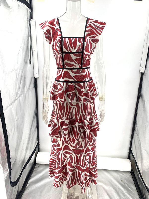 Ruffled Halter Back Maxi Dress