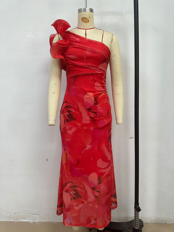Slim Fit 3D Floral Sleeveless Bodycon Dress – Spring Summer Resort Style
