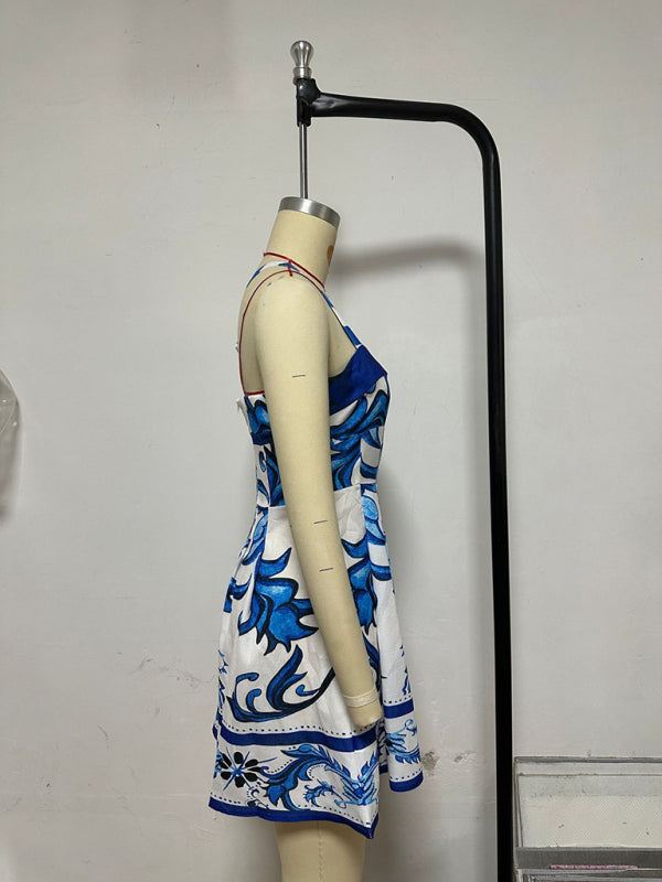 Women's Floral Print Suspender Dress