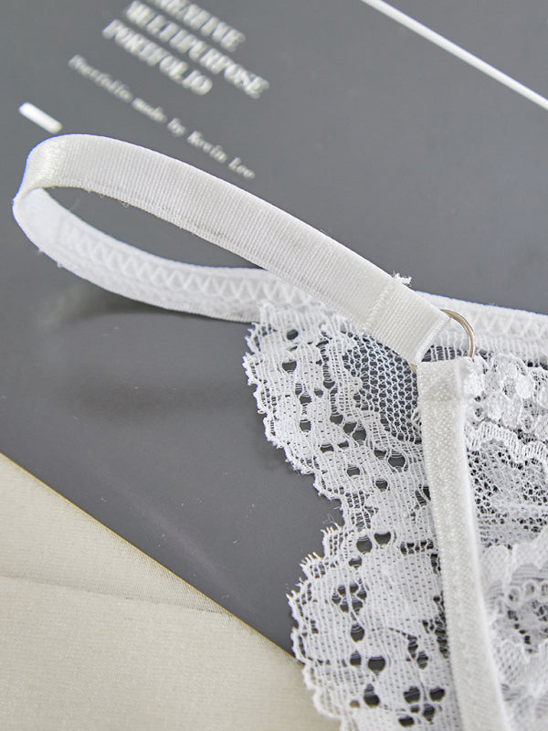 Lace Suspender Lingerie Set – Sheer See-Through Design with Stretch Fit