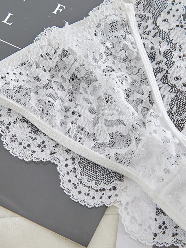 Lace Suspender Lingerie Set – Sheer See-Through Design with Stretch Fit