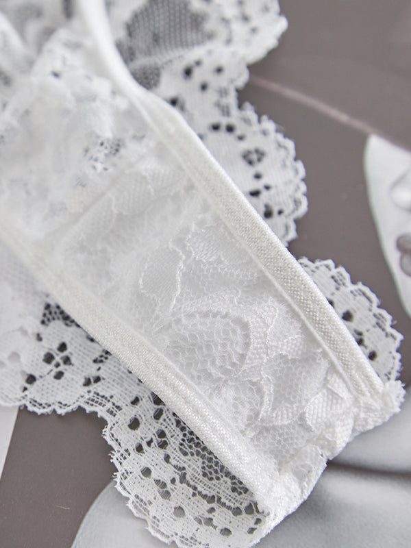 Lace Suspender Lingerie Set – Sheer See-Through Design with Stretch Fit