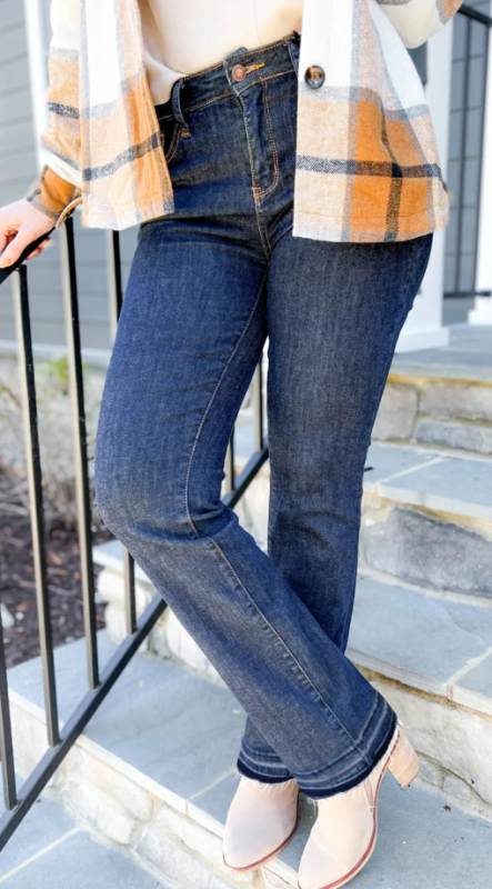 High Waist Colorblock Denim Pants – Smiling Maria