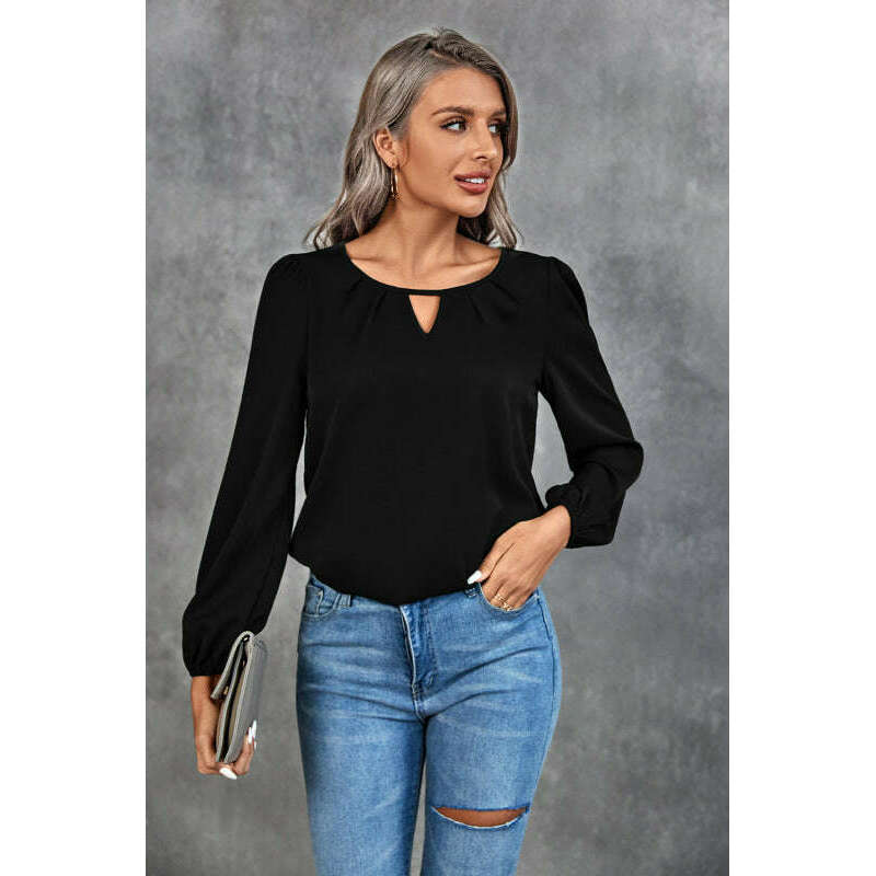 solid-casual-gathered-long-sleeve-shirtsmiling-maria---everything-for-women-34701903
