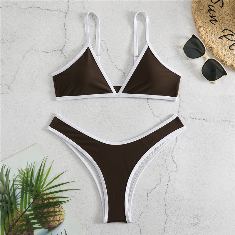 Solid Color Contrast Bikini Set – Sporty, Sexy & Supportive Fit