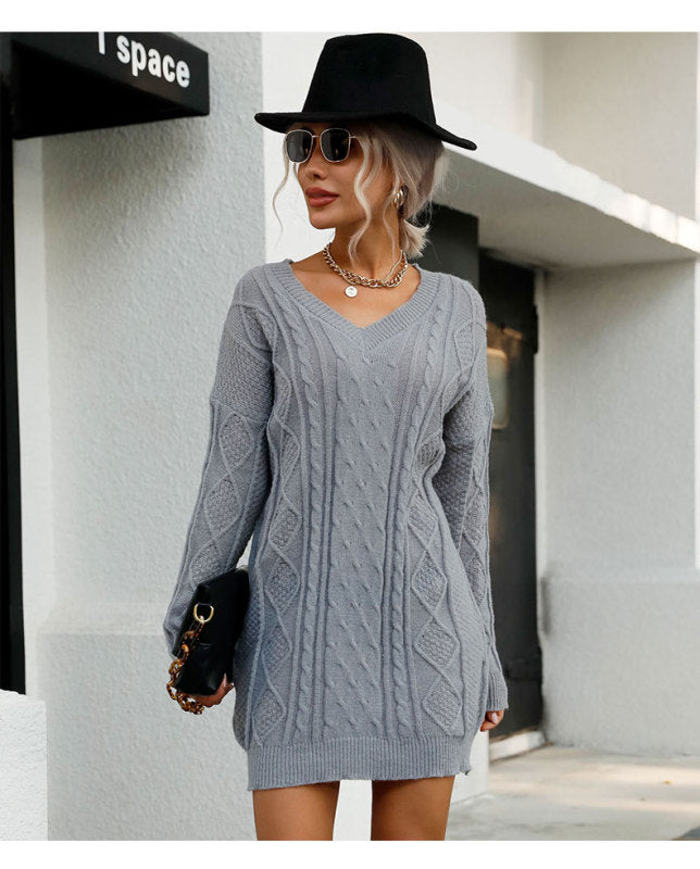 grey-v-neck-long-sleeve-sweater-dresssmiling-maria---everything-for-women-34683932