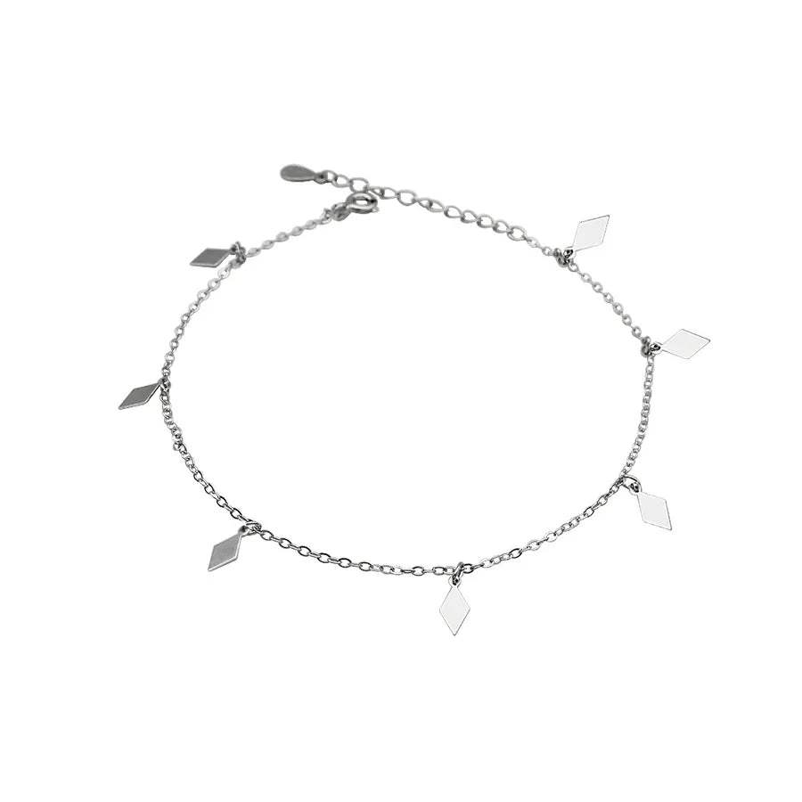 Minimalist Silver Geometric Anklet