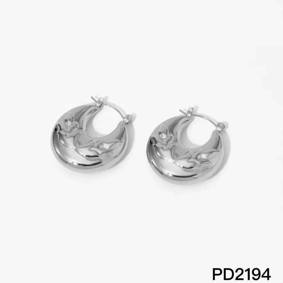 Elegant Geometric Stainless Steel Earrings Silver PD2194