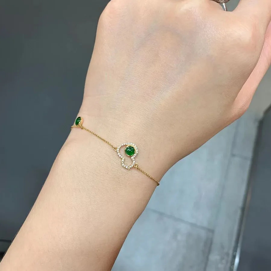 Sterling Silver Gourd Charm Bracelet for Women