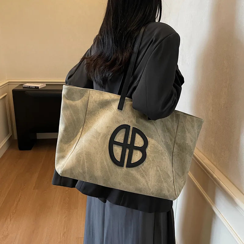 Minimalist Geometric Faux Leather Tote – Winter Edit - Smiling Maria - Everything For Women