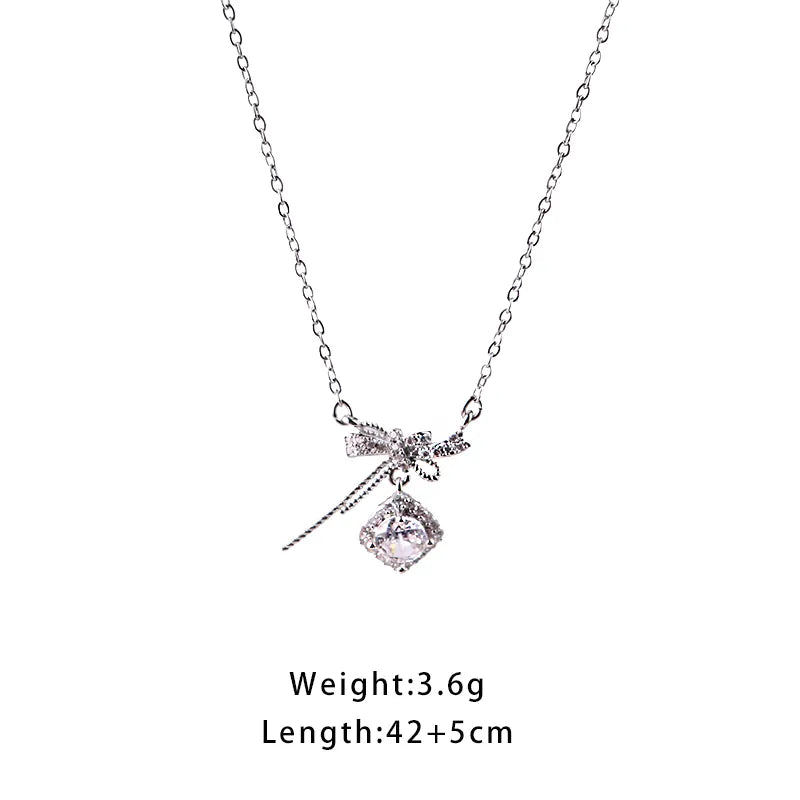 Sterling Silver Butterfly Knot Pendant Necklace