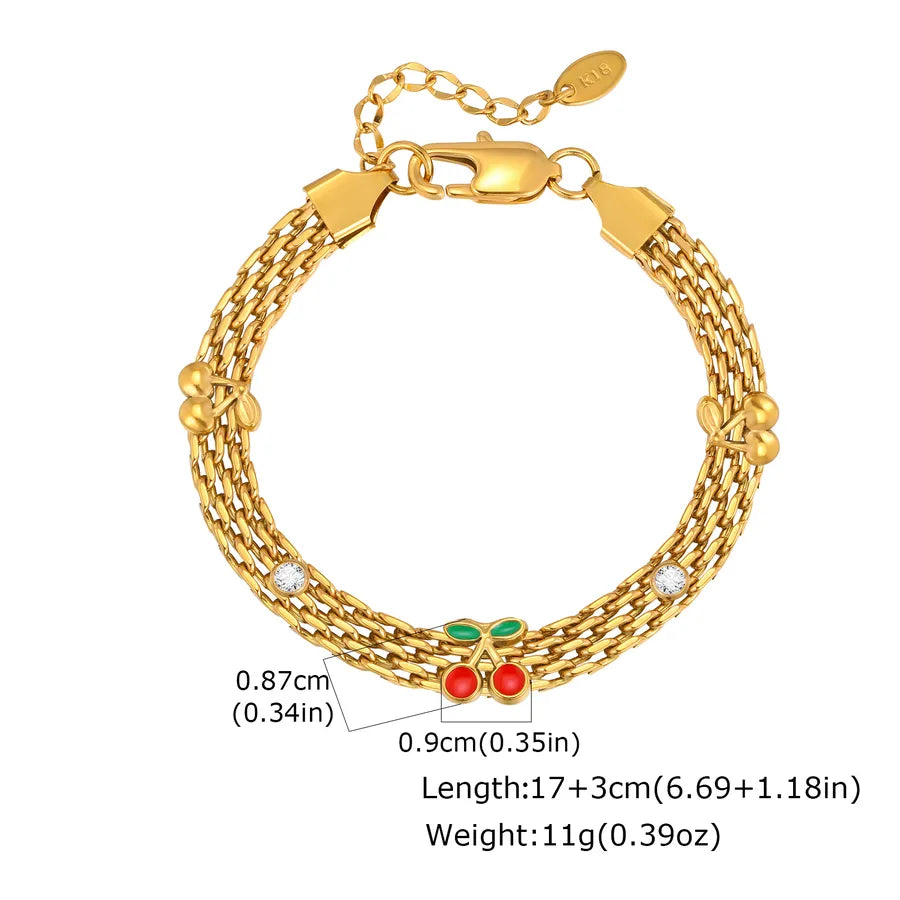 Women's Gold Mesh Flower Bracelet with Zircon BR-2650G04