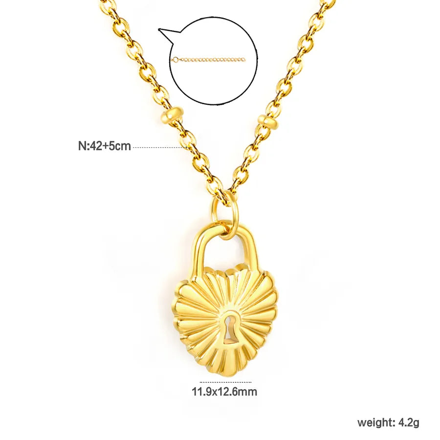 Stainless Steel Heart & Butterfly Pendant Necklace NE2F4601G