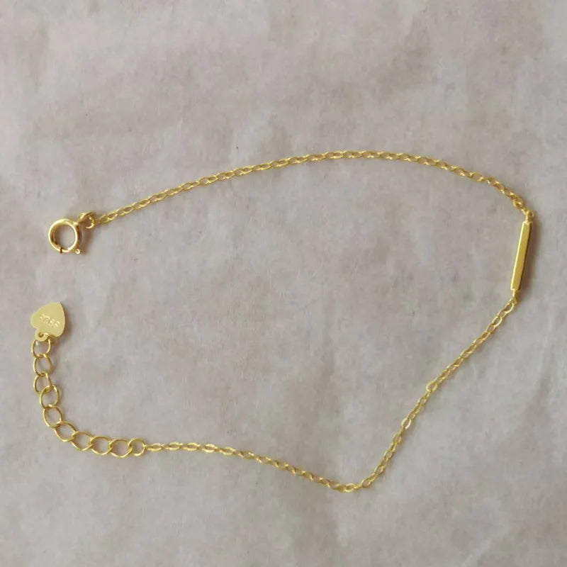 14K Gold Plated Sterling Silver Alphabet Bracelet 14K Gold