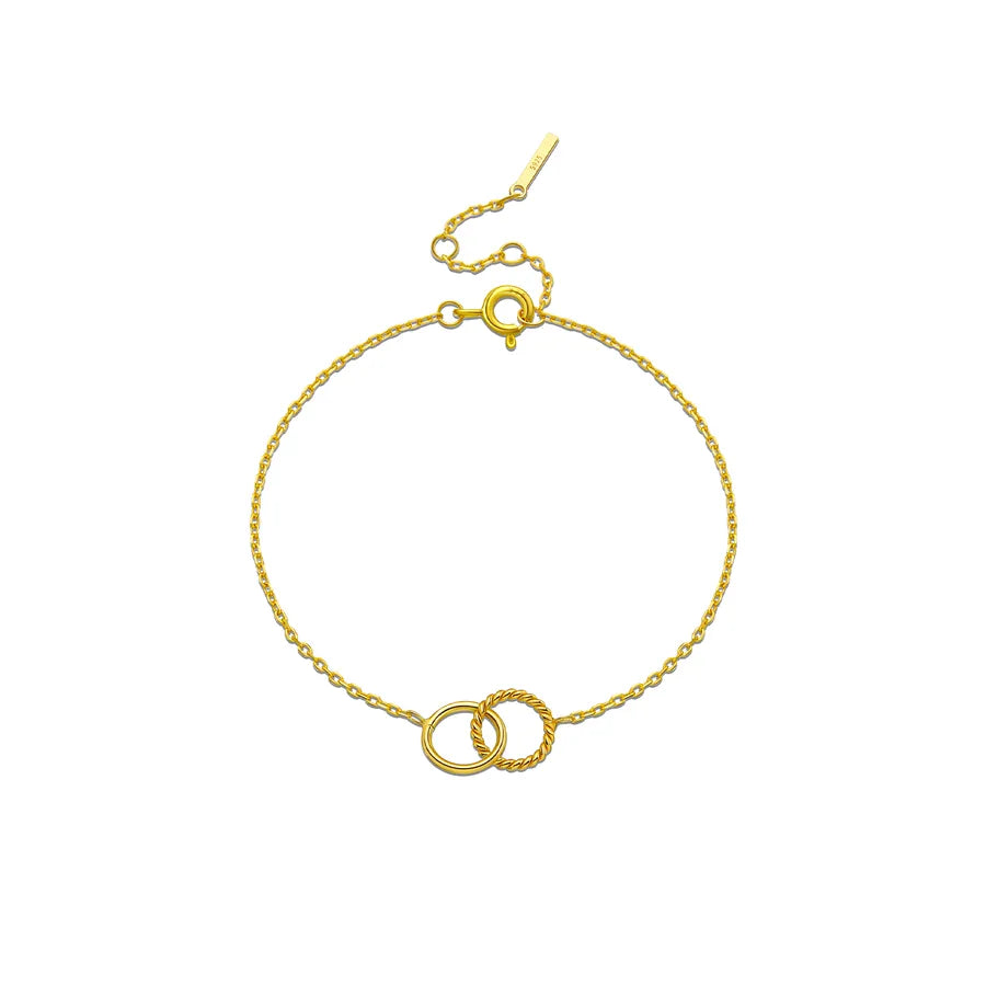 925 Silver Bow Knot Bracelet, Gold & White Gold Gold