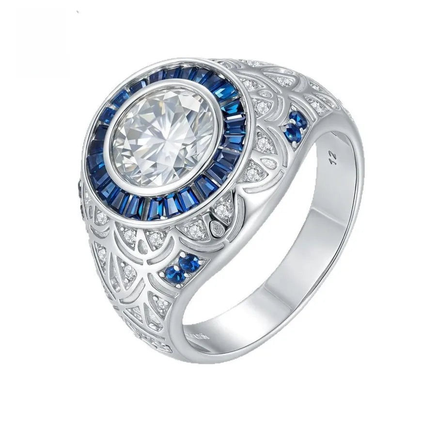 Men's 3 Carat Moissanite Ring in 925 Silver 12 Silver