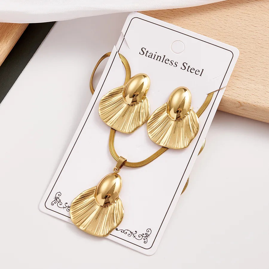 18K Gold Plated Stainless Steel Jewelry Set Chain Length: 400 50mm & Needle Thickness: 0.8mm C 1 Set Package