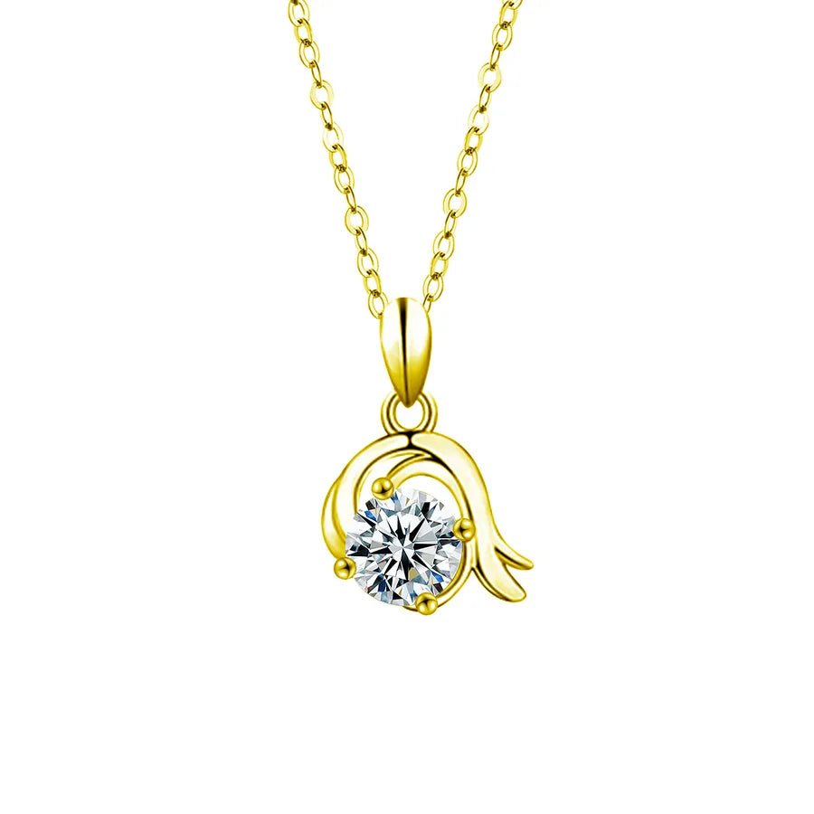Zodiac Moissanite Necklace in Sterling Silver Capricorn 12.22-1.19 (gold Color) 1 Karat Moissanite