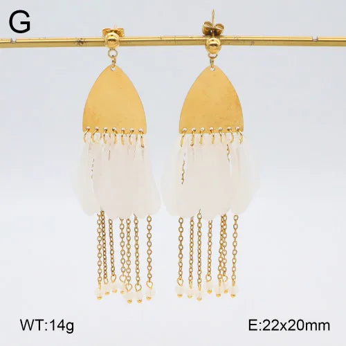 Gold Cross Tassel Earrings with Rhinestones 22*20MM Gold 1 Pair Package